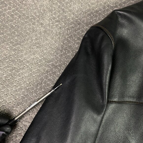 Vintage Columbia Leather Jacket Men's Large Heavyweight Button Front - Picture 4 of 16